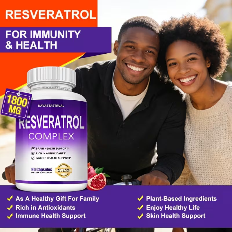 Resveratrol Complex Supplement – 90 Capsules Dietary Supplement Peaceful Pleasures