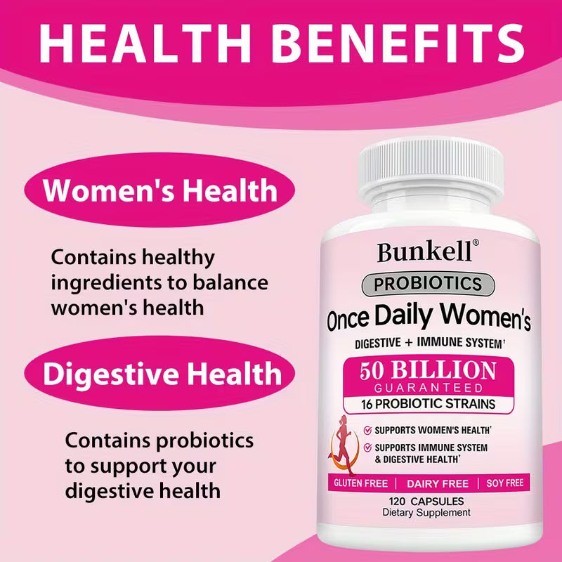 Women's Once Daily Probiotic – 50B CFU, 16 Strains, 120ct Peaceful Pleasures