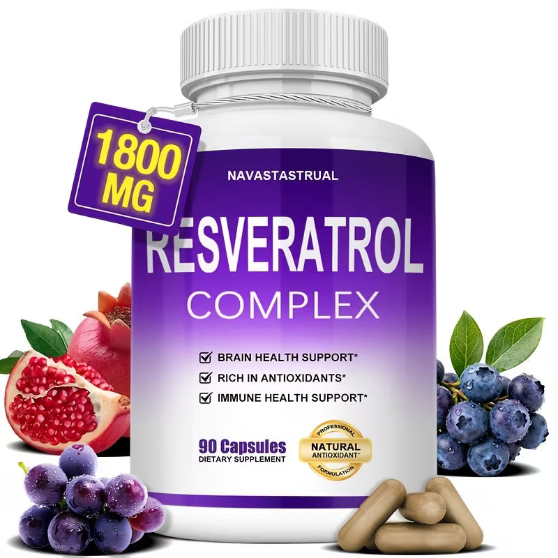 Resveratrol Complex Supplement – 90 Capsules Dietary Supplement Peaceful Pleasures
