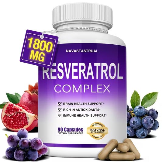 Resveratrol Complex Supplement – 90 Capsules Dietary Supplement Peaceful Pleasures