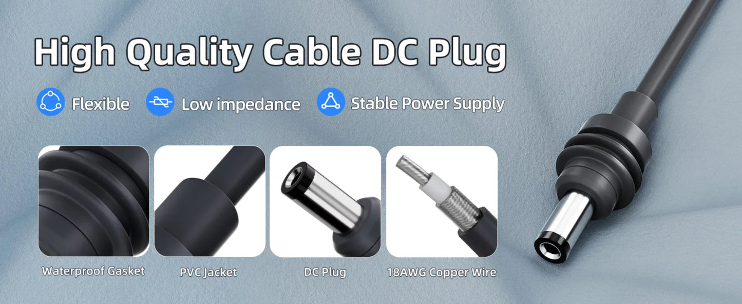 Starlink Mini Cable XT30 Charger Starlink Mini Power Cable XT30 Connector Plug to DC Plug 3FT for Battery Generator Solar Pannel Peaceful Pleasures Health and Wellness