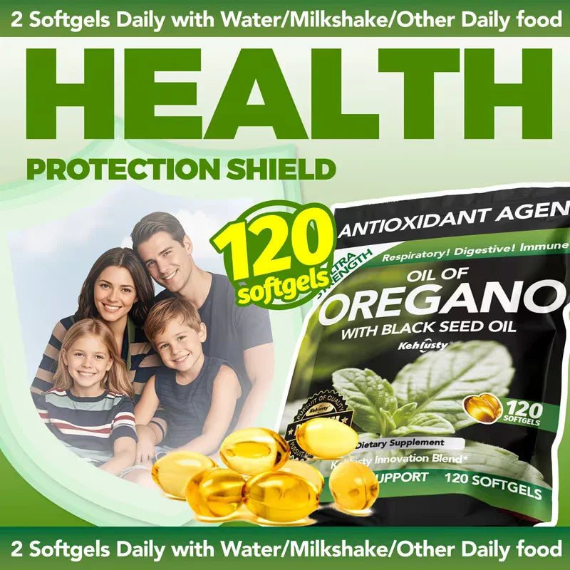 Kehlusty Oil of Oregano & Black Seed Oil Softgels 6000mg Peaceful Pleasures