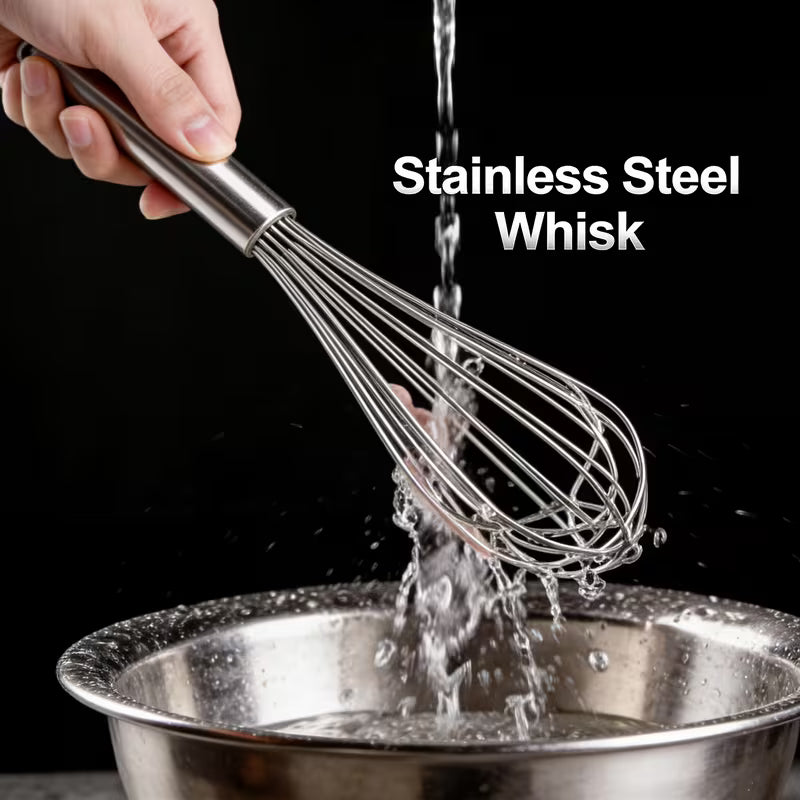 3-Piece Manual Whisk Set – Stainless Steel Egg Beater Peaceful Pleasures