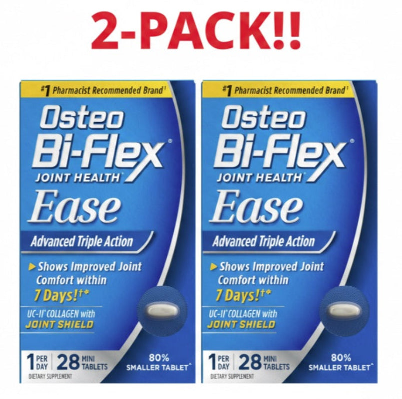 Two packages of Osteo Bi-Flex Joint Health Ease on a white background