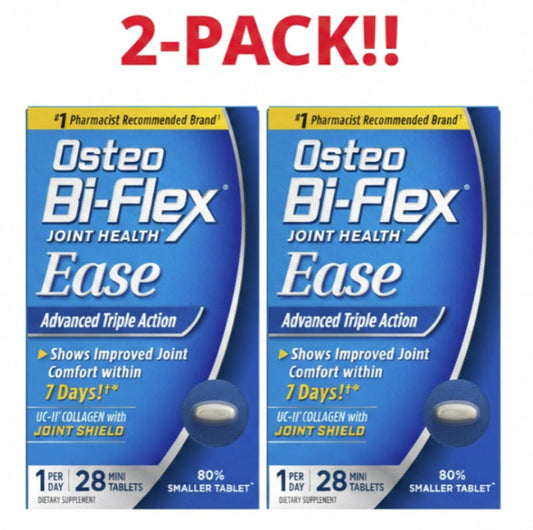 Two packages of Osteo Bi-Flex Joint Health Ease on a white background