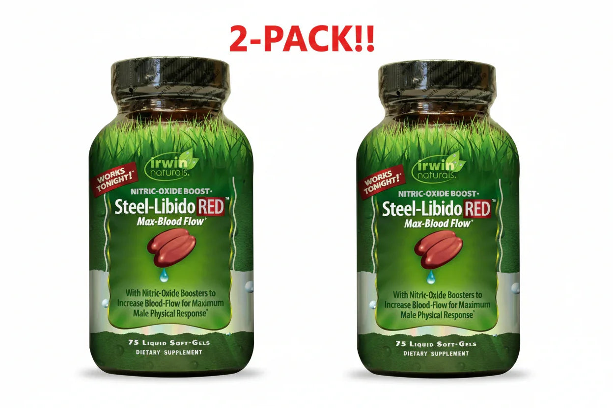 Irwin Naturals Steel-Libido Red plus BioPerine Softgels, 75 CT (2-Pack) Peaceful Pleasures Health and Wellness
