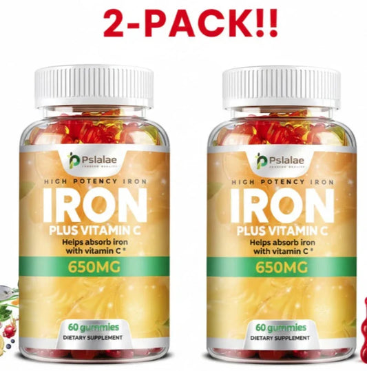 Iron Plus Vitamin C – 2-Pack | Red Blood Cell Support | 120ct Peaceful Pleasures