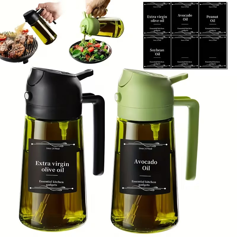 2-in-1 Glass Olive Oil Dropper & Cooking Sprayer | 2pcs Peaceful Pleasures