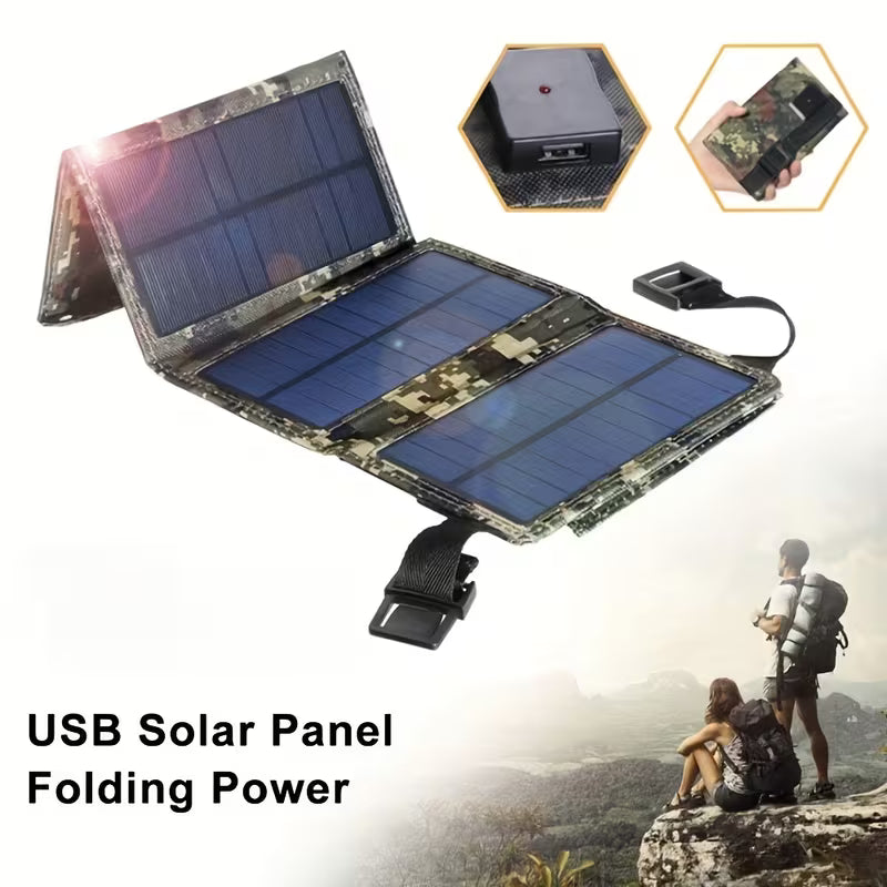 80W USB Solar Folding Power Bank – Outdoor Camping Charger Peaceful Pleasures