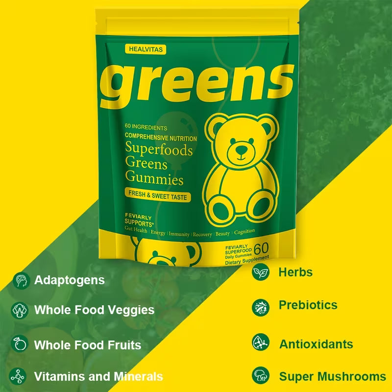 Daily Superfood Greens Gummies for Health Multivitamins