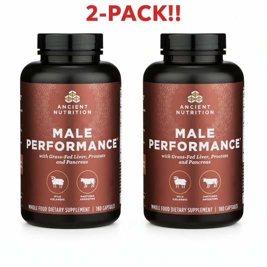 Ancient Nutrition Male Performance Grass-Fed Liver, Prostate & Pancreas 180 count two-pack bundle