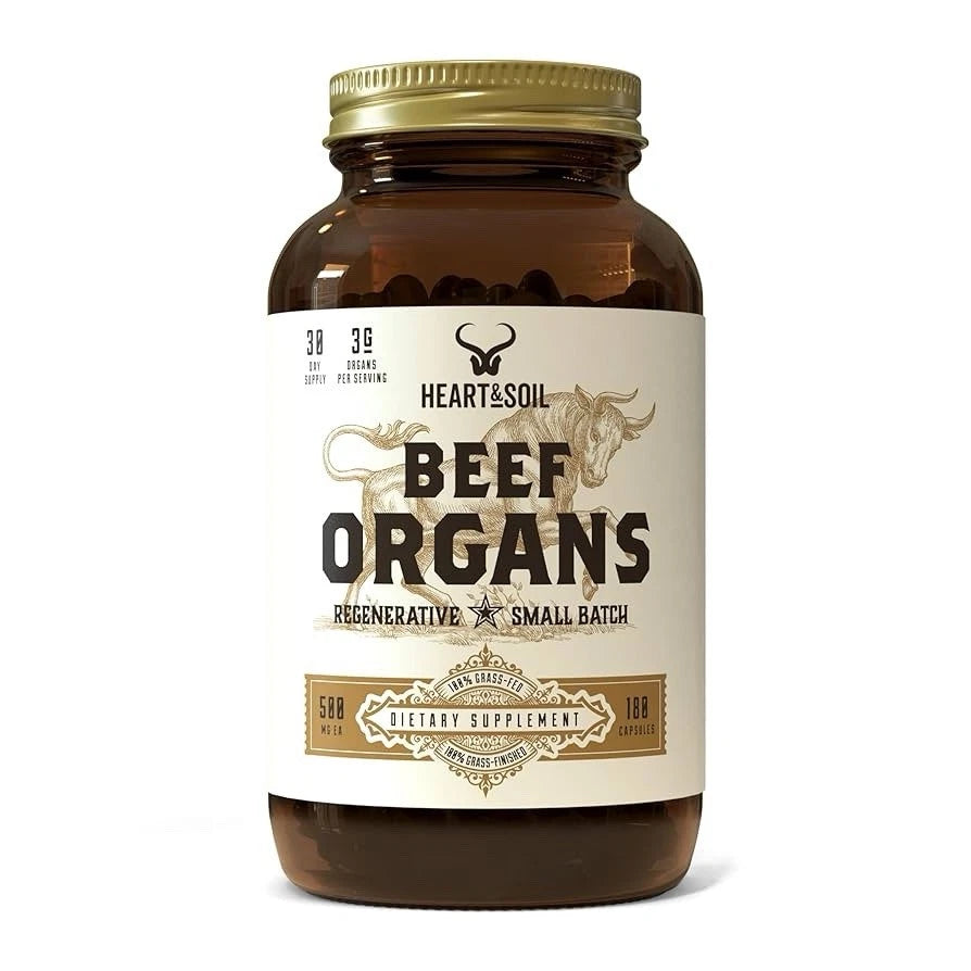 Heart & Soil Beef Organ Supplement 180 Capsules Whole-Food Blend