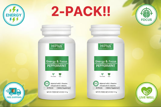 HiPlus Neuro Energy Caffeine Mints 2-Pack - Peppermint 180ct