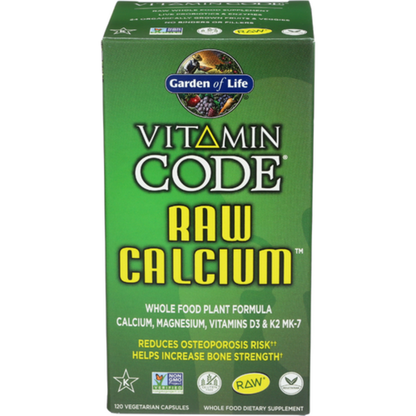 Box of Garden of Life Vitamin Code Raw Calcium supplement on a white background
