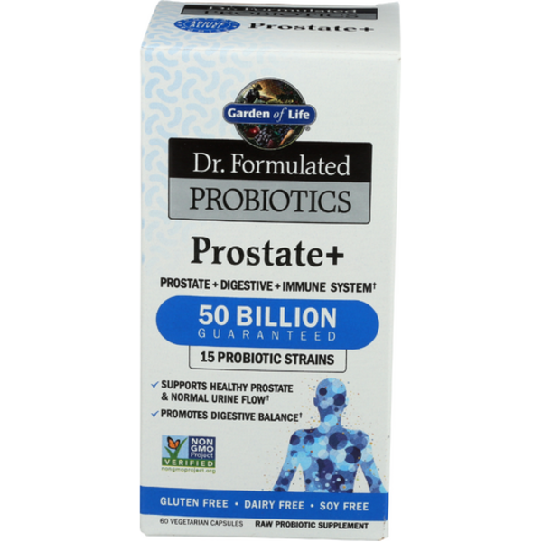 Box of Dr. Formulated Probiotics Prostate+ supplement on a white background