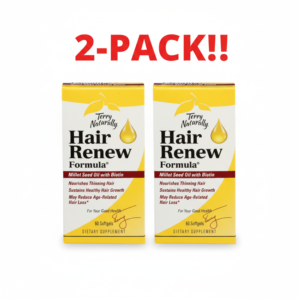 Box of Terry Naturally Hair Renew Formula dietary supplement on a white background