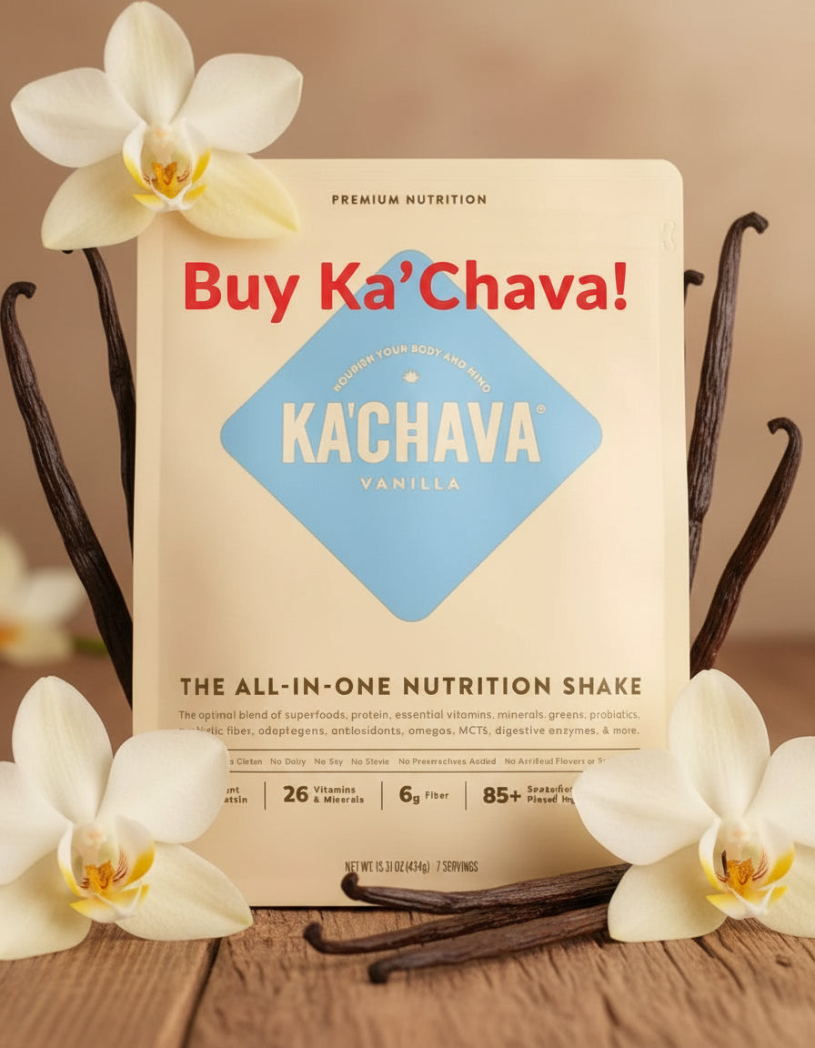 Small bag of KA'CHAVA All-in-One Nutrition Shake in Vanilla flavor, 7 servings.