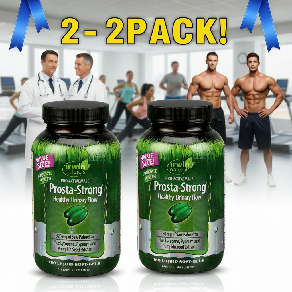 Irwin Naturals Prosta-Strong supplement bottle on a white background