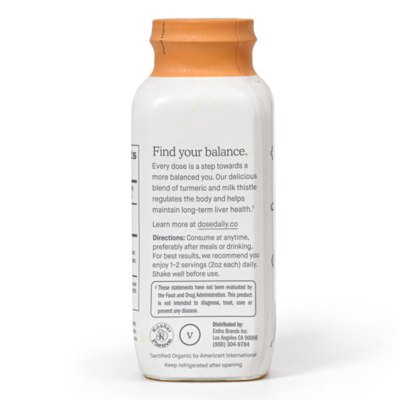 DOSE for Your Liver Supplement Shot 16oz supports liver health with turmeric and milk thistle