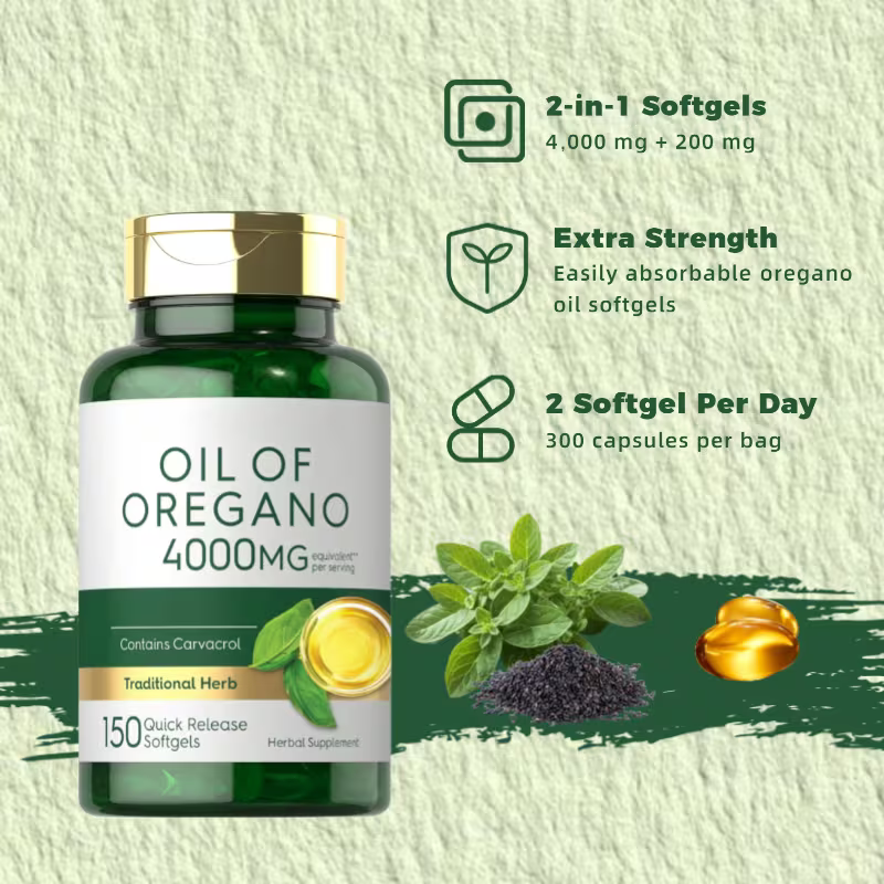 Oregano Oil 4000mg + Black Seed Oil Softgels – 2-Pack Peaceful Pleasures
