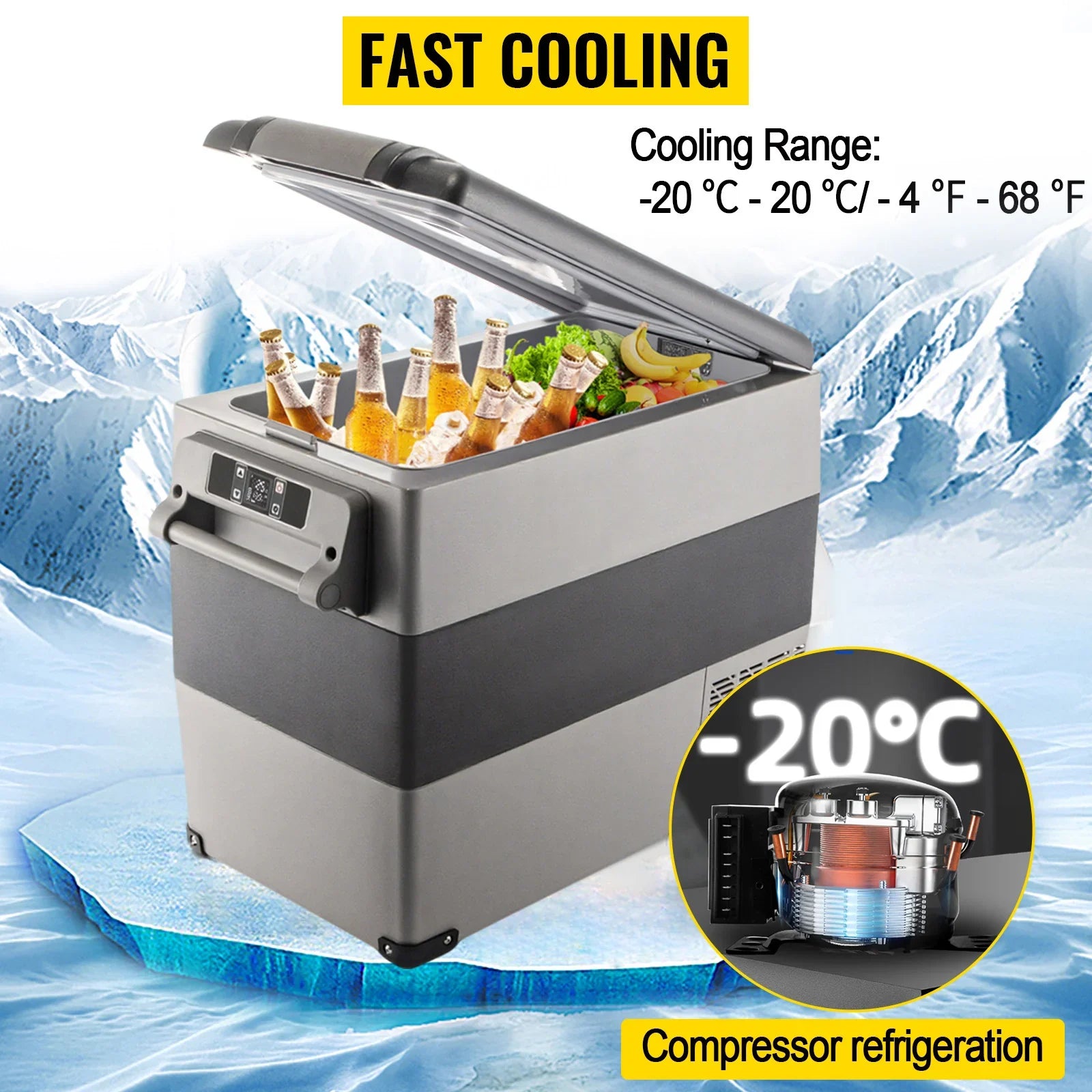 SucceBuy Car Refrigerator Mini Fridge Freezer Portable Refrigerators Peaceful Pleasures Health and Wellness