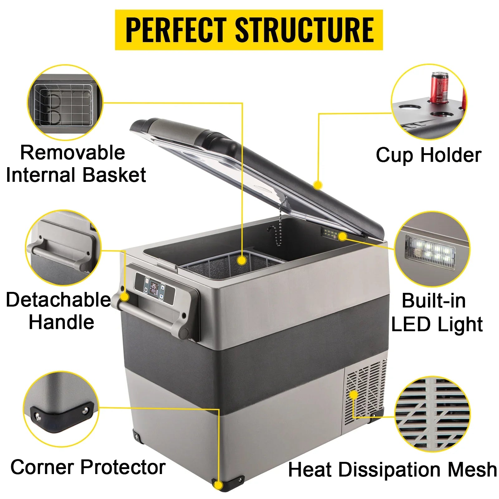 SucceBuy Car Refrigerator Mini Fridge Freezer Portable Refrigerators Peaceful Pleasures Health and Wellness