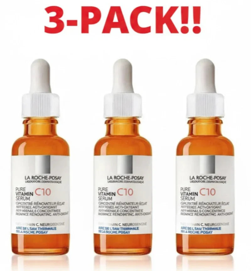 La Roche-Posay Pure Vitamin C10 Serum – 3-Pack, 30ml | Anti-Aging for Sensitive Skin Skincare Serums La Roche-Posay