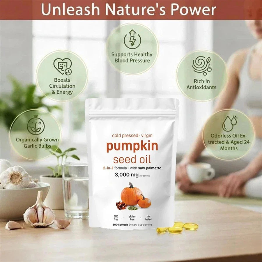 Aged Pumpkin Seed Oil 3000mg – 300 Softgels, Odorless magnus_market