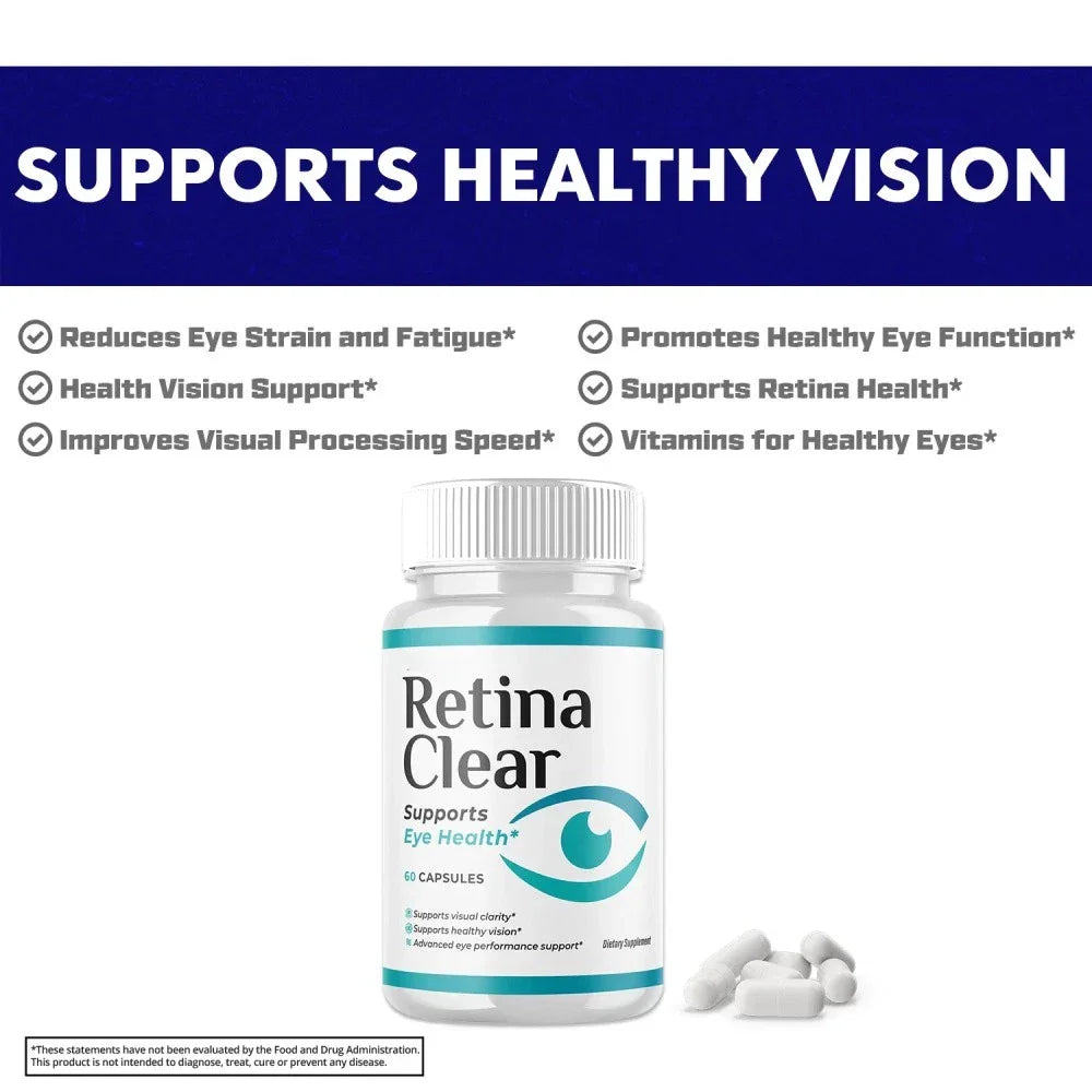 RetinaClear Eye Health Support Capsules with Lutein Eye Health Supplements Peaceful Pleasures Health and Wellness