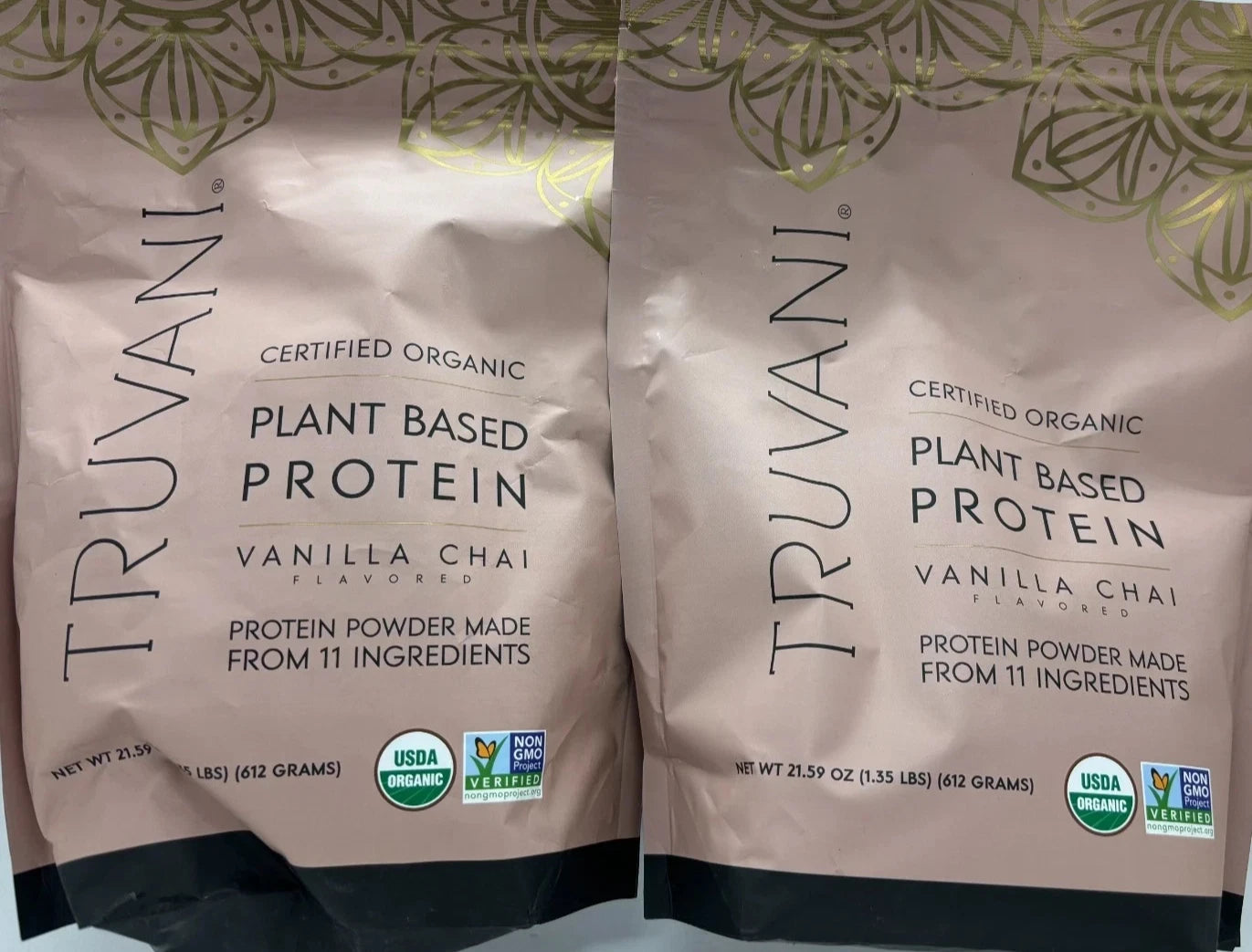 2 Pack! Lot of TWO Truvani Protein Powder Vanilla Chai 1.35LBS 21.59oz EX 12/26
