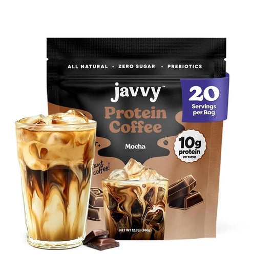 2 Pack! TWO Javvy Protein coffee Mocha 9oz 14 serv Ex 6/27