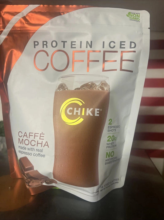 2 Pack! Lot of TWO Chike Protein Iced Coffee Caffe Mocha 16.3oz 462g Exp. 9/26