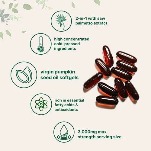 Aged Pumpkin Seed Oil 3000mg – 300 Softgels, Odorless magnus_market