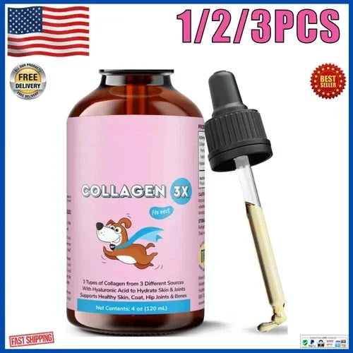 Premium Liquid Collagen for Dogs with Hyaluronic Acid Pet Supplements Peaceful Pleasures Health and Wellness