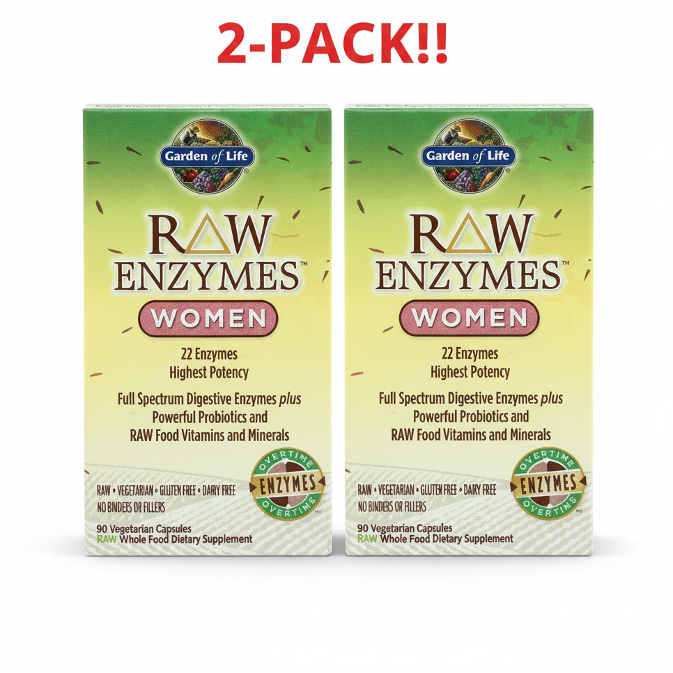 Garden Of Life RAW Enzymes Women 90 count two-pack bundle