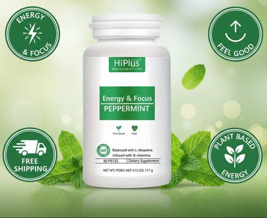 Hi Plus Neuro Energy Caffeine Mints – 90 Count, Sugar-Free Peppermint