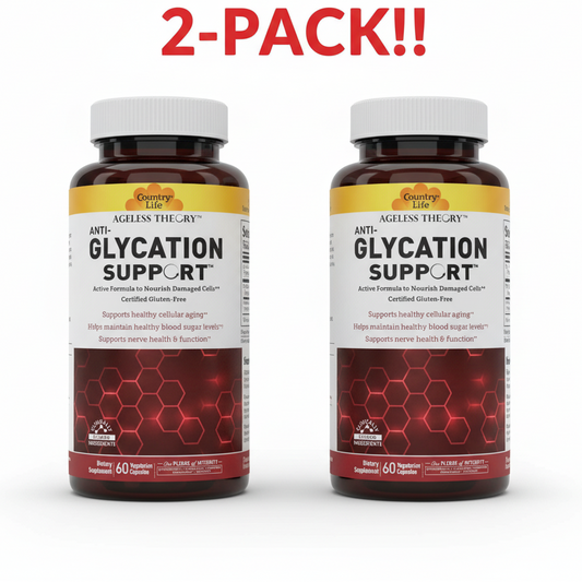Supplement package for Anti-Glycation Support by Country Life on a white background