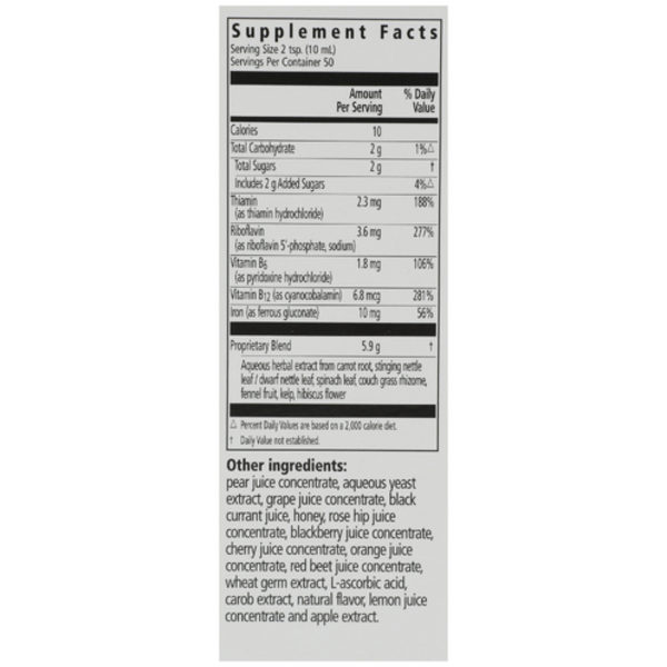 Supplement facts label on a white background