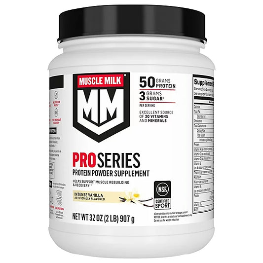 2 Pack! TWO Muscle Milk Pro Series Intense Vanilla - 2 Lb