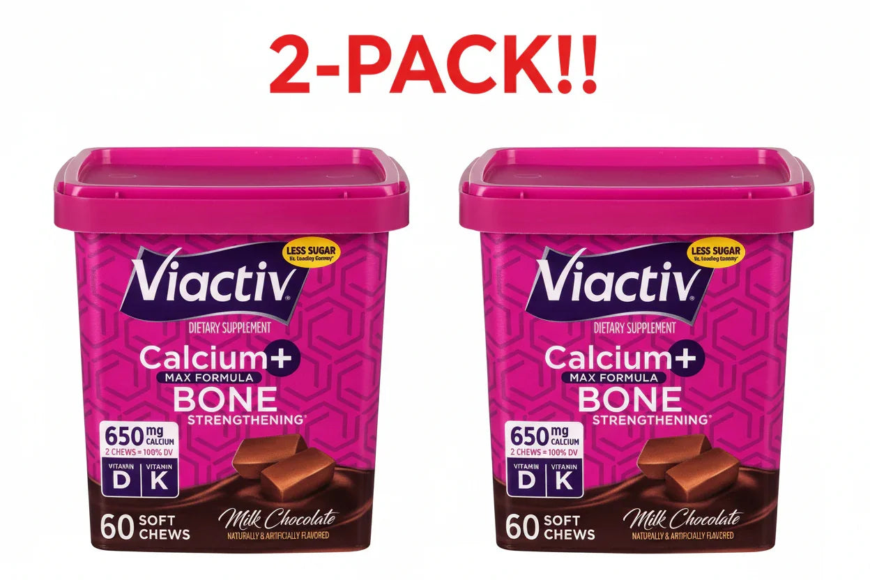 Viactiv Milk Chocolate Calcium Soft Chews, 60 ct – 2-Pack Viactiv