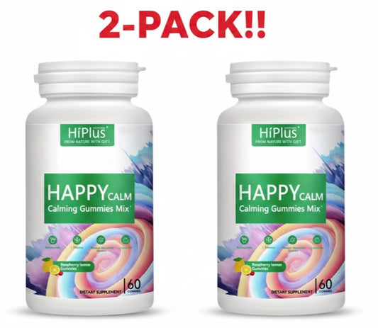 2-PACK! Hiplus Calming Gummies - Lot of 2 (120 Count Total) Raspberry Lemon Magnesium Glycinate Ashwagandha & L-Theanine for Relaxing Focus and Sleep Support
