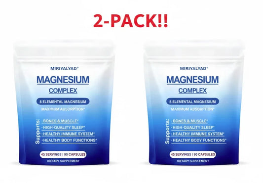 Magnesium Complex 8-in-1 | 2-Pack | 180 Capsules | Glycinate & Citrate Supplements Peaceful Pleasures Health and Wellness