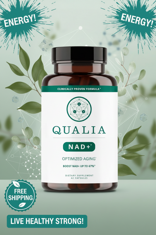 Qualia NAD+ Optimized Aging & Cellular Energy Supplement | Clinically Proven to Boost NAD+ Levels | 42 Capsules (21 Servings)