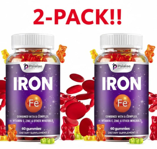 Iron with Vitamin A, B6 & Zinc – Energy Supplement 60ct (2-Pack) Peaceful Pleasures