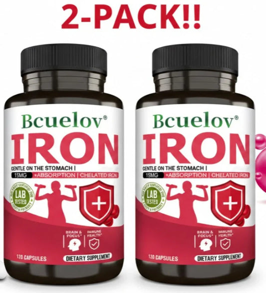 Bcuelov Women's Gentle Iron 15mg – 2 Pack (240 Capsules) Peaceful Pleasures