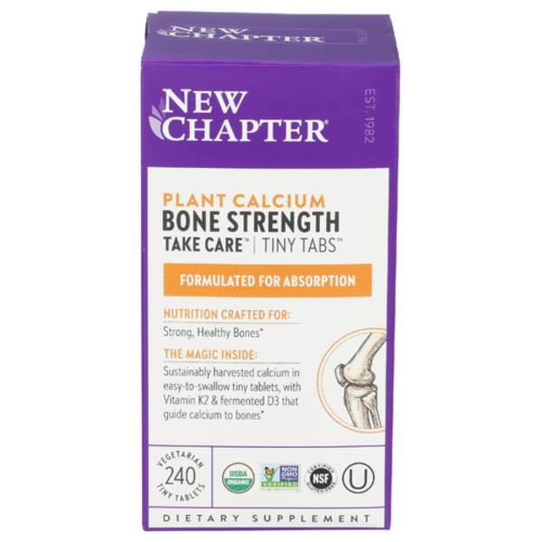 New Chapter Plant Calcium Bone Strength supplement box on a white background