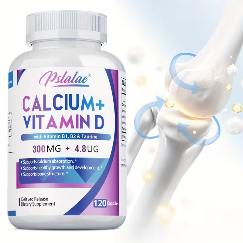 Calcium & Vitamin D with B1, B2 & Taurine – 120 Capsules (2-Pack) Peaceful Pleasures